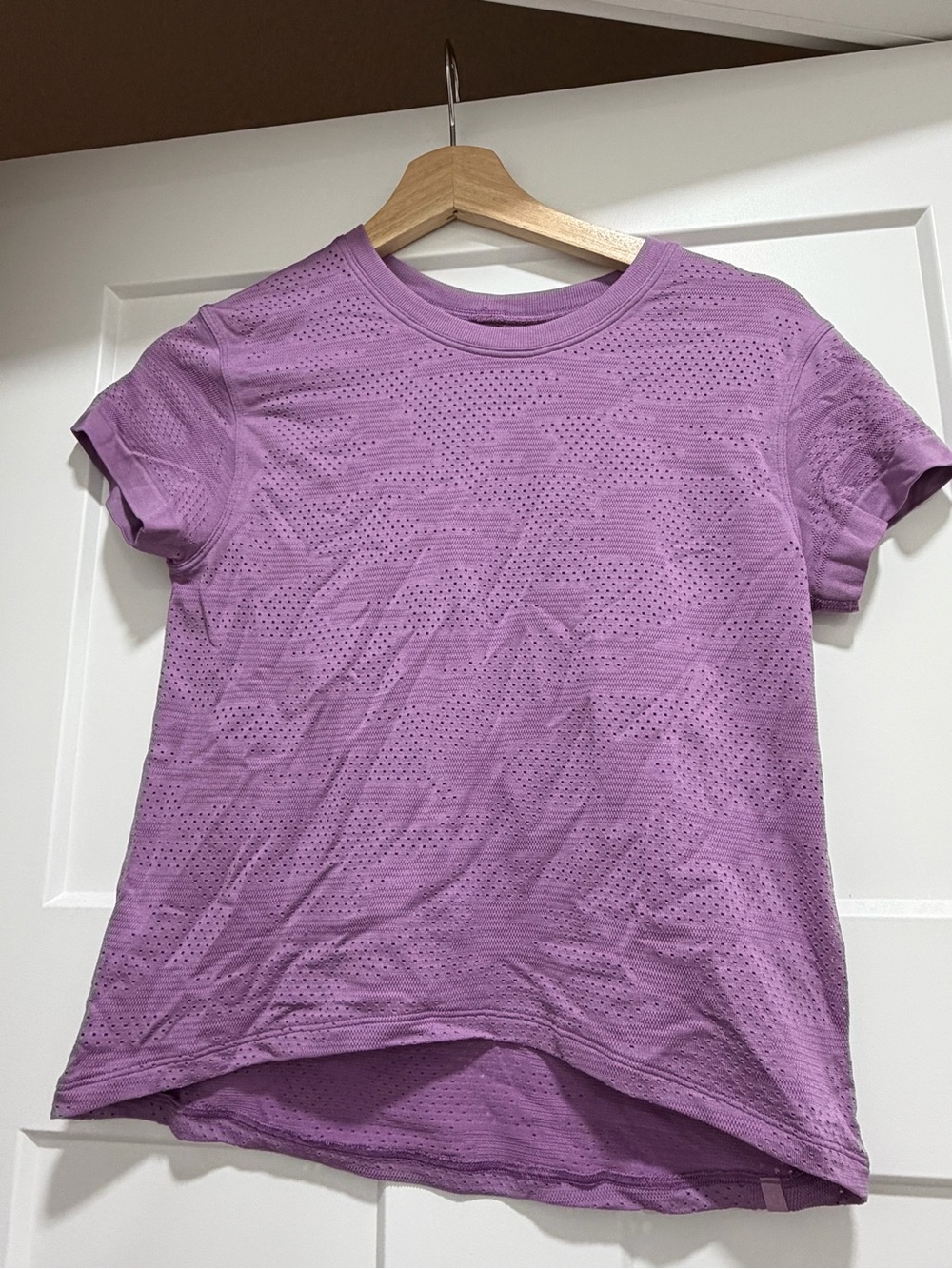 lululemon athletica Lavender Perforated Crew Tee